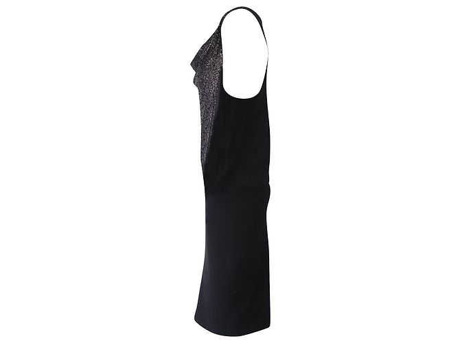 Tory Burch Racerback-Kleid aus schwarzem Polyester mit Pailletten - Ansicht 3