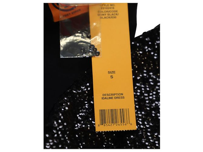 Tory Burch Racerback-Kleid aus schwarzem Polyester mit Pailletten - Ansicht 8