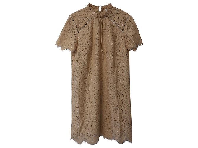 Vestido de encaje Sandro Antilope de poliamida melocotón - vista 4