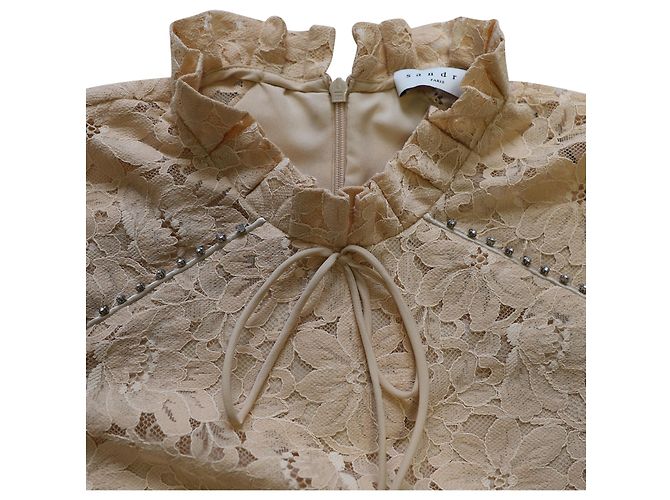 Vestido de encaje Sandro Antilope de poliamida melocotón - vista 6