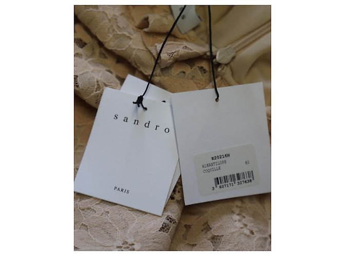 Vestido de encaje Sandro Antilope de poliamida melocotón - vista 9