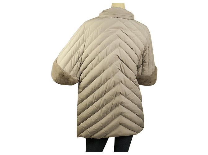 Autre Marque Casaco acolchoado acolchoado cinza Florence mode Vison pele de vison manga curta 42 - vista 2
