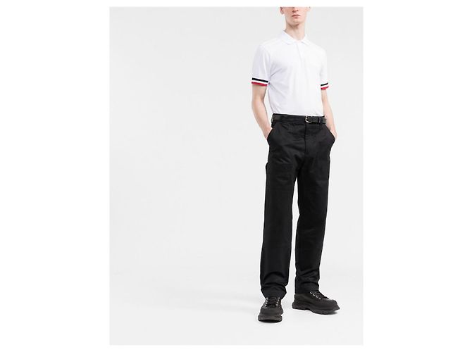 Moncler - Polo avec logo blanc - vue 2