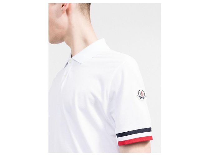 Moncler - Polo avec logo blanc - vue 5