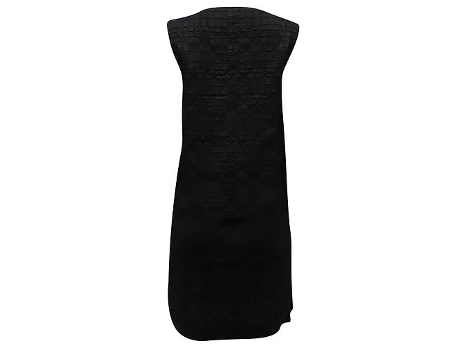 Maison Martin Margiela Maison Margiela – Etuikleid mit Waffelmuster aus schwarzer Polyester-Viskose - Ansicht 3