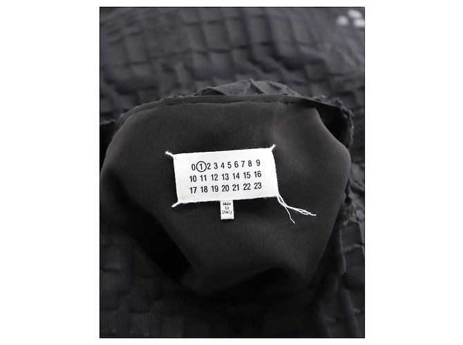 Maison Martin Margiela Maison Margiela – Etuikleid mit Waffelmuster aus schwarzer Polyester-Viskose - Ansicht 4