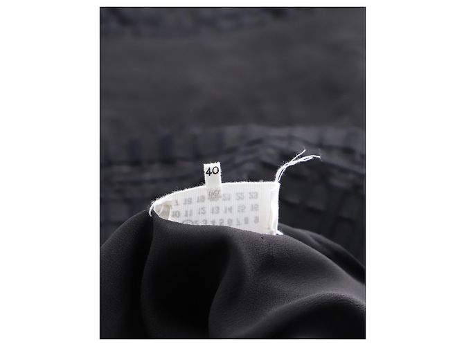Maison Martin Margiela Maison Margiela – Etuikleid mit Waffelmuster aus schwarzer Polyester-Viskose - Ansicht 5