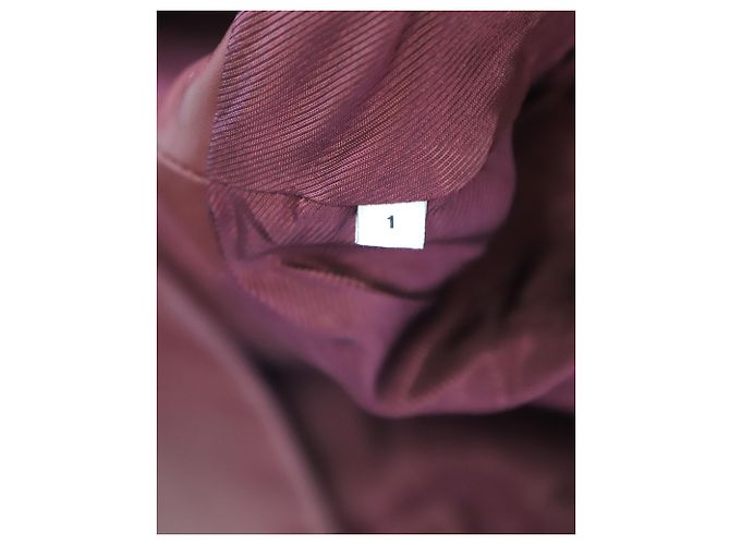 Chaqueta con ribete de cremallera en cuero burdeos Sandro Paris Roja - vista 8