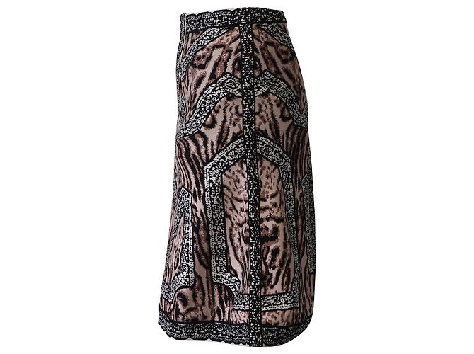 Herve Leger Flared Skirt in Multicolor Polyester Python print - view 2