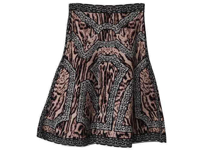 Herve Leger Flared Skirt in Multicolor Polyester Python print - view 4