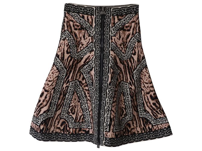 Herve Leger Flared Skirt in Multicolor Polyester Python print - view 5