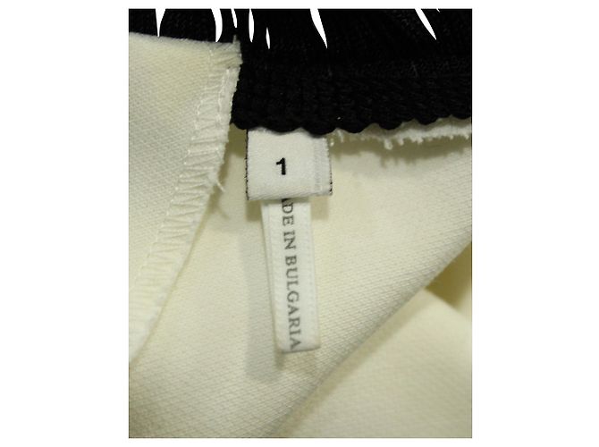 Vestido recto de poliéster blanco con adornos en las mangas de Sandro Paris - vista 5
