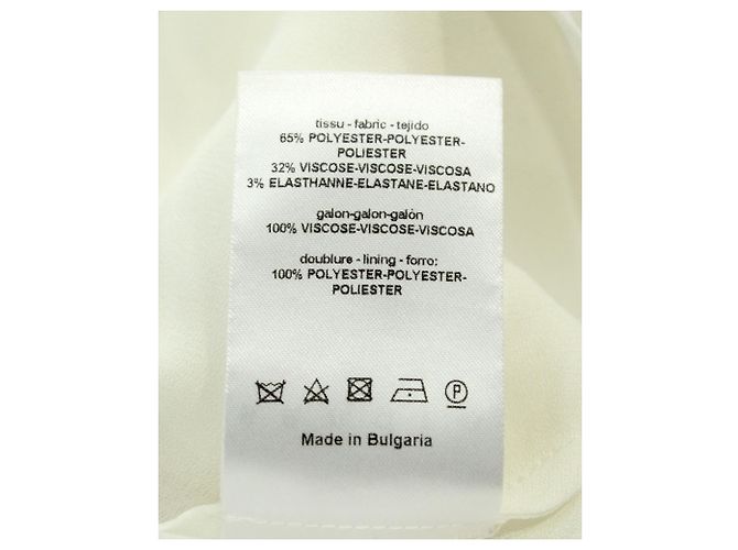 Vestido recto de poliéster blanco con adornos en las mangas de Sandro Paris - vista 6