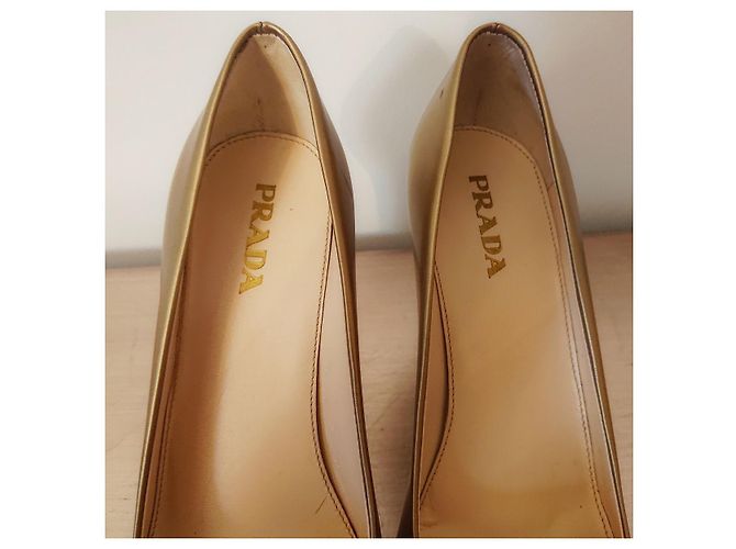 Prada Pumps Gold Leder 37.5 Golden - Ansicht 3