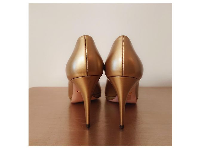 Prada Pumps Gold Leder 37.5 Golden - Ansicht 5