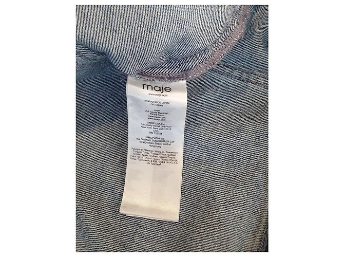Maje Jeansjacke Blau Baumwolle Größe 40 - Ansicht 7