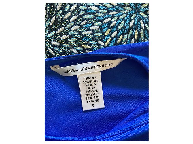 Diane Von Furstenberg Kleid aus Seide Blau - Ansicht 6