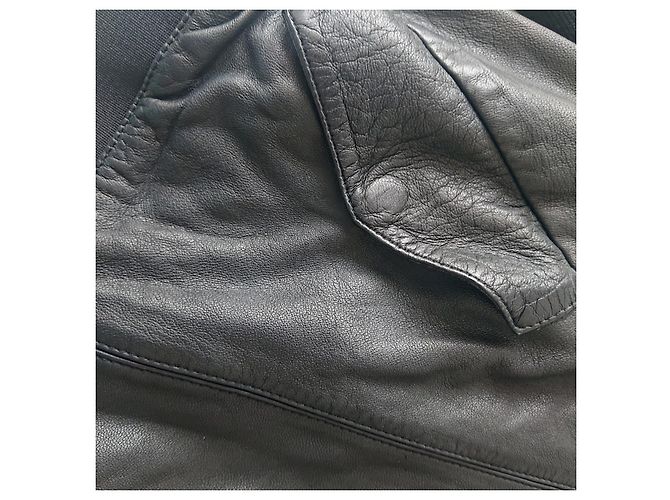 Giacca Ikks in pelle e georgette nera Nero - vista 8