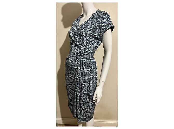 Diane Von Furstenberg Vestido cruzado de seda verde esmeralda Sascha de DvF Multicolor - vista 3