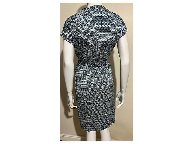 Diane Von Furstenberg Vestido cruzado de seda verde esmeralda Sascha de DvF Multicolor - vista 5