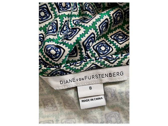 Diane Von Furstenberg Vestido cruzado de seda verde esmeralda Sascha de DvF Multicolor - vista 6