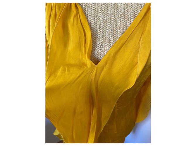 Stella Mc Cartney Vestido Stella McCartney de seda amarilla Amarillo - vista 4