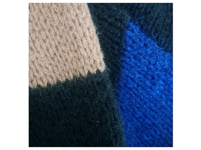Autre Marque MOMONI gestreifte lange Strickjacke Wolle Mohair Mehrfarben - Ansicht 4