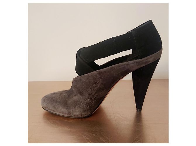 Salón-Botas PRADA ante gris/negro. - vista 12