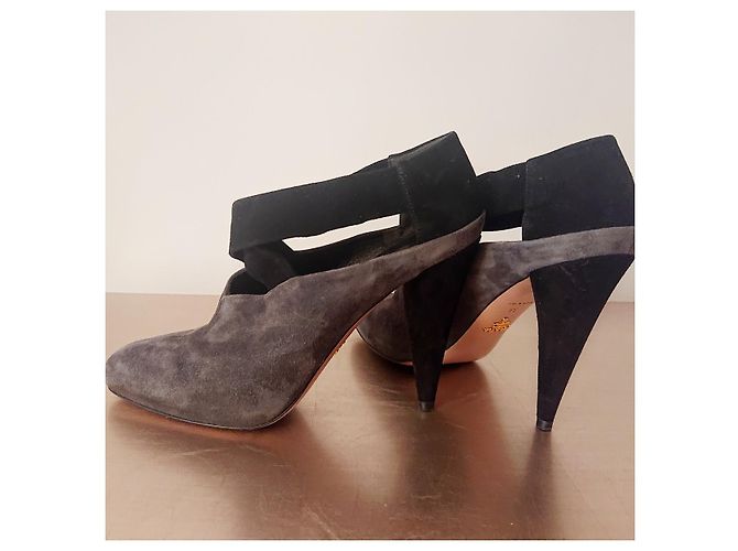 Salón-Botas PRADA ante gris/negro. - vista 13