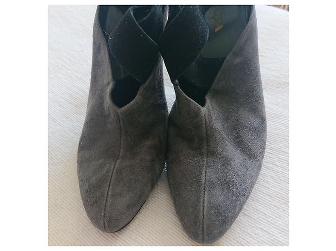 Salón-Botas PRADA ante gris/negro. - vista 3