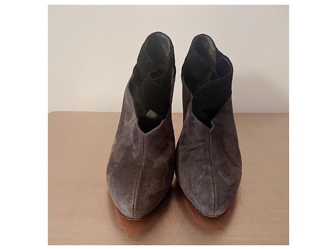 Salón-Botas PRADA ante gris/negro. - vista 6