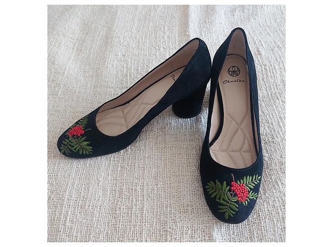 Autre Marque Scarpe con ricamo Nero - vista 3