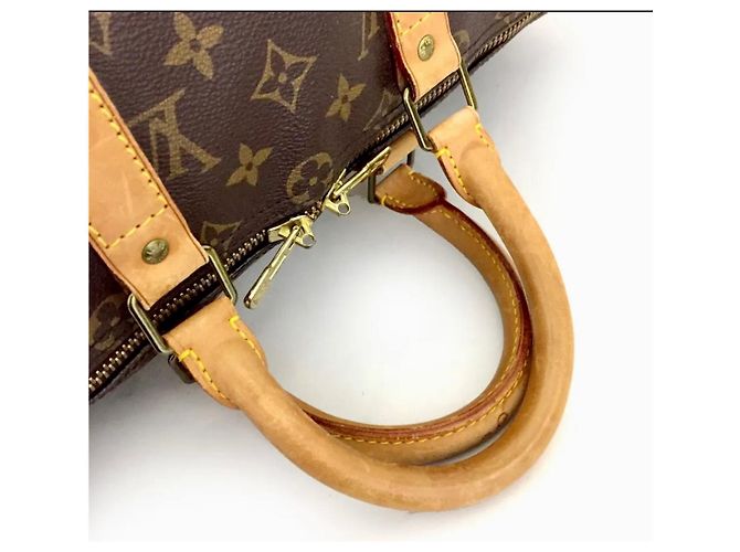 Sofia Coppola Louis Vuitton Keepall Boston 45 Marrone Beige Tela - vista 2