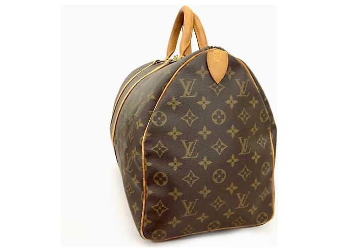 Sofia Coppola Louis Vuitton Keepall Boston 45 Marrone Beige Tela - vista 3