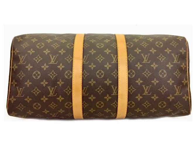 Sofia Coppola Louis Vuitton Keepall Boston 45 Marrone Beige Tela - vista 4