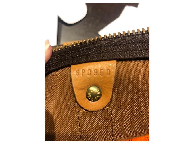 Sofia Coppola Louis Vuitton Keepall Boston 45 Marrone Beige Tela - vista 6