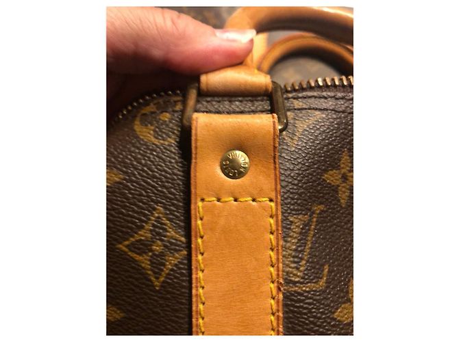 Sofia Coppola Louis Vuitton Keepall Boston 45 Marrone Beige Tela - vista 7