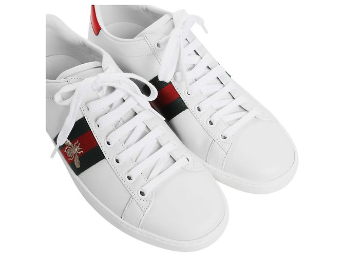 Gucci Sneakers Ace ricamate bianche Bianco - vista 3