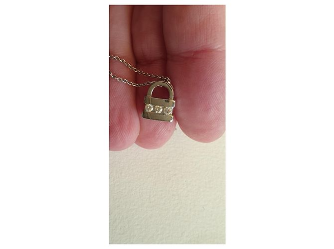 Autre Marque Ciondolo lucchetto in oro bianco 750/000 e diamanti Argento - vista 11