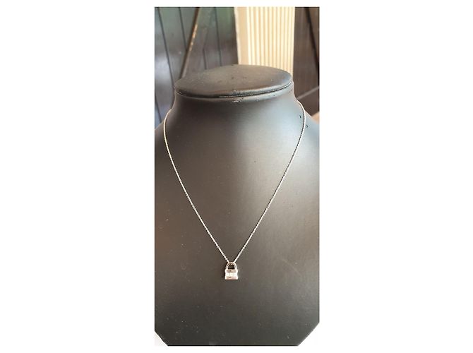 Autre Marque Ciondolo lucchetto in oro bianco 750/000 e diamanti Argento - vista 3