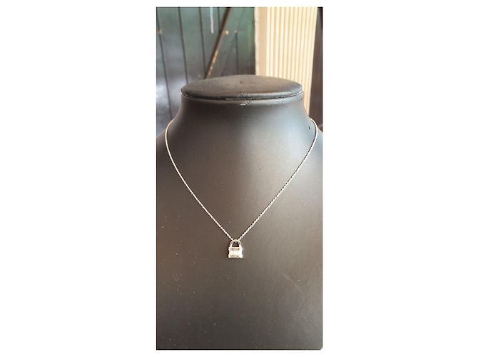 Autre Marque Ciondolo lucchetto in oro bianco 750/000 e diamanti Argento - vista 4