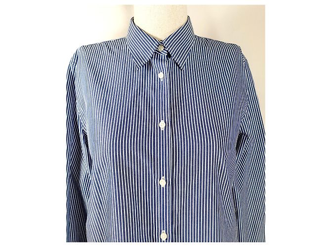 Ralph Lauren Camicia a Righe Blu e Bianca in Cotone XL Bianco - vista 2