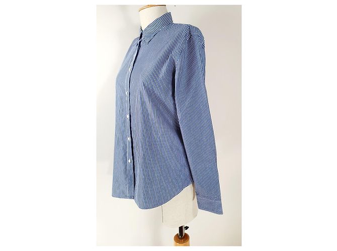 Ralph Lauren Camicia a Righe Blu e Bianca in Cotone XL Bianco - vista 3