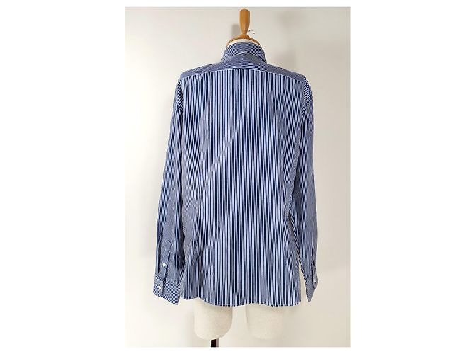 Ralph Lauren Camicia a Righe Blu e Bianca in Cotone XL Bianco - vista 4