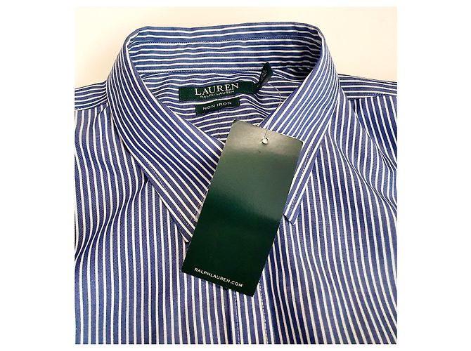 Ralph Lauren Camicia a Righe Blu e Bianca in Cotone XL Bianco - vista 5