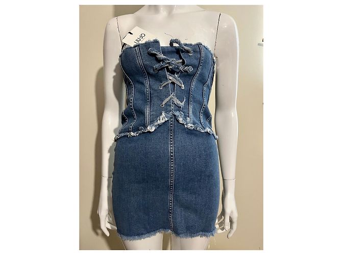 Liu.Jo Stretch-Denim-Korsettkleid Blau - Ansicht 2