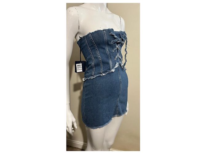 Liu.Jo Stretch-Denim-Korsettkleid Blau - Ansicht 3
