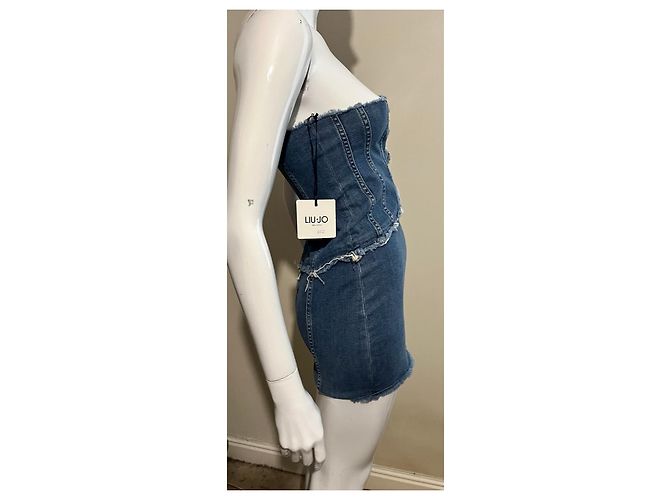 Liu.Jo Stretch-Denim-Korsettkleid Blau - Ansicht 4