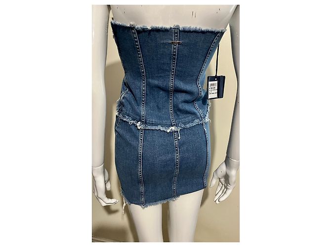 Liu.Jo Stretch-Denim-Korsettkleid Blau - Ansicht 5