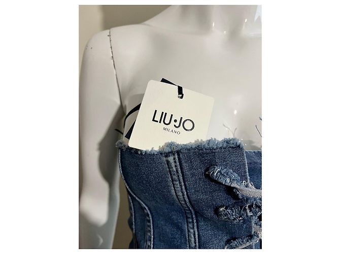 Liu.Jo Stretch-Denim-Korsettkleid Blau - Ansicht 6